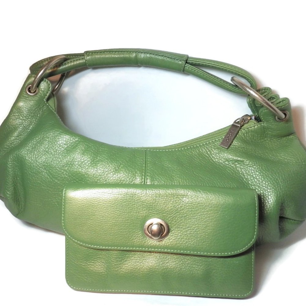Offers Welcome-HOBO Handbag & Matching Wallet Green Leather